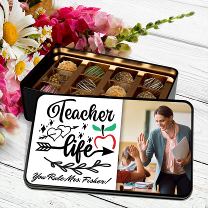 Gifts For Teacher - Personalized Keepsake Tin Of Chocolates With Photo Upload