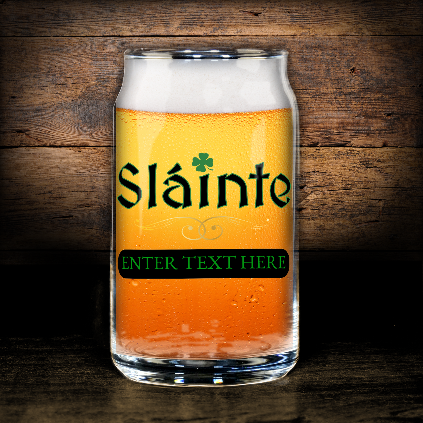 Slainte St Patrick's Day Sculptured Drinking Glass