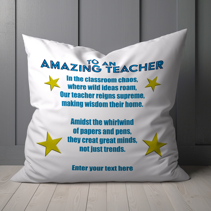 To An Amazing Teacher Personalized Pillow