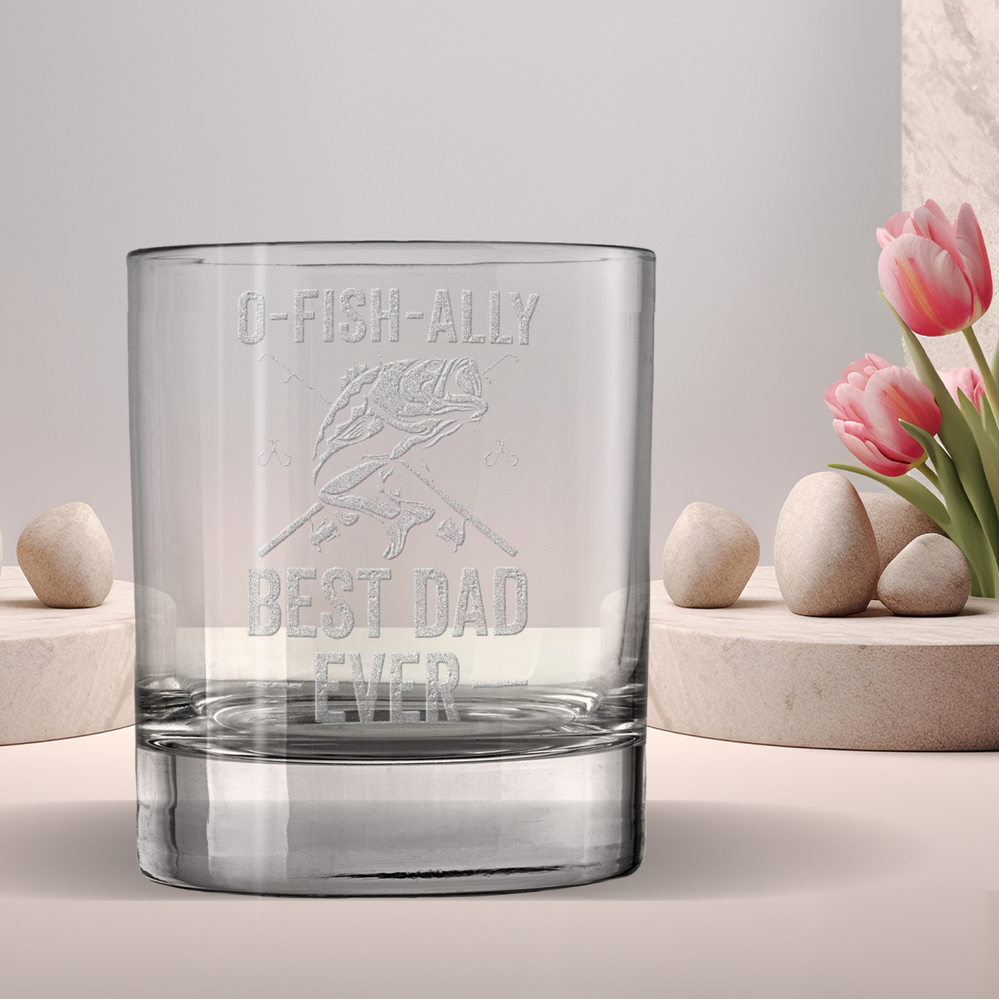 O-Fish-Elly Best Dad Ever Laser Engraved Whiskey Tumbler