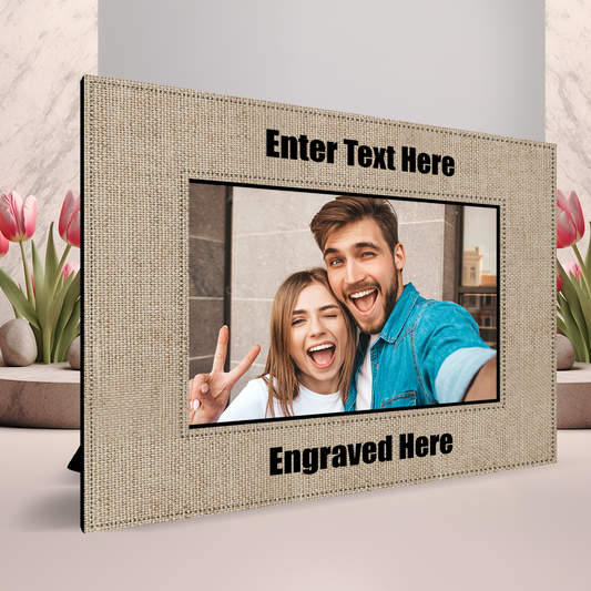 Personalized Landscape Burlap Picture Frame 7 x 5