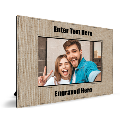 Personalized Landscape Burlap Picture Frame 7 x 5