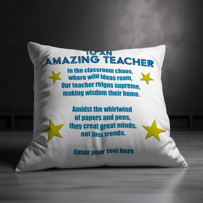 To An Amazing Teacher Personalized Pillow