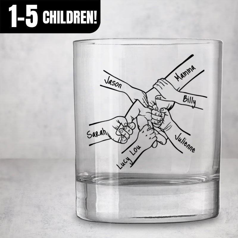 Gifts For Family - Family Hands Personalized Whiskey Glass