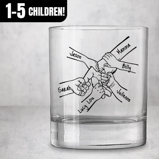 Gifts For Family - Family Hands Personalized Whiskey Glass