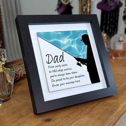 Gifts For Dad – Fishing Verse from Daughter Personalised Framed Ceramic Tile