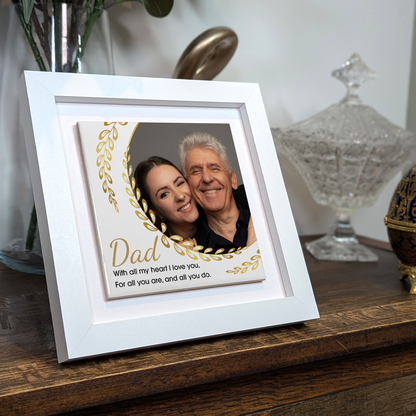 Gifts For Dad - With All My Heart I Love You - Framed Ceramic Tile