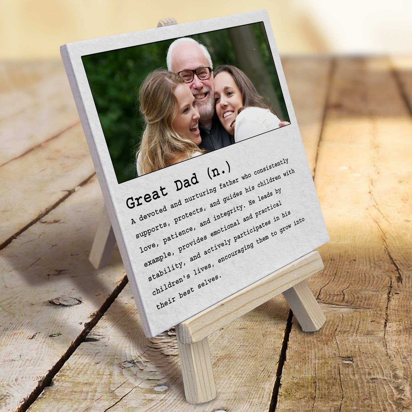Gifts For Dad - Dictionary Definition Great Dad - Tile On Easel