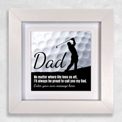 Gifts For Dad – Golf Lover Verse Framed Ceramic Tiles