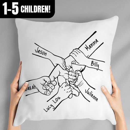 Gifts For Family - Personalized Family Hands Throw Pillows