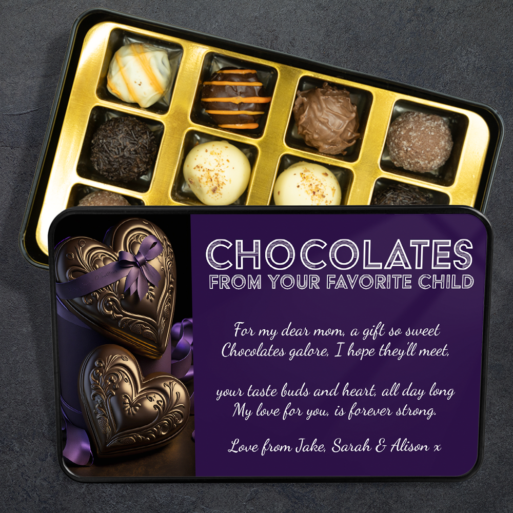 Gifts For Mom - Chocolates From Your Favorite Child - Keepsake Tin Of Chocolates