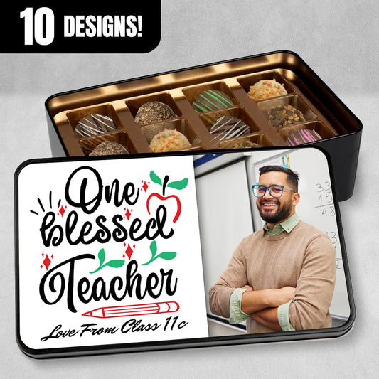 Gifts For Teacher - Personalized Keepsake Tin Of Chocolates With Photo Upload