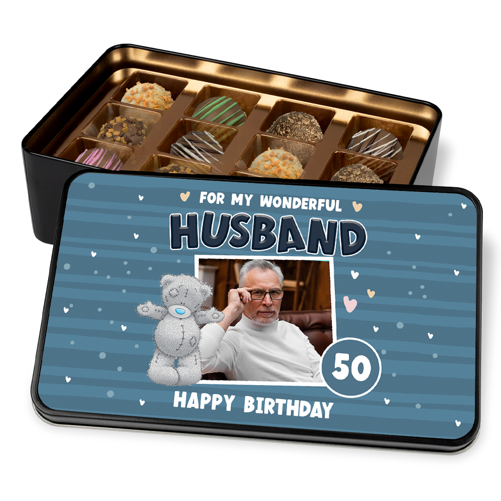 Birthday Gift For Husband - Keepsake Tin of 12 Handmade Chocolates