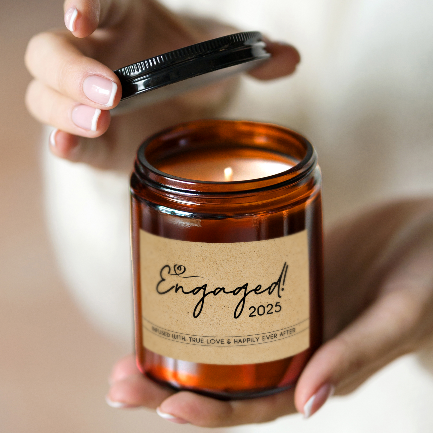 Gifts For Partner - Engaged - Candle Jar With Lid