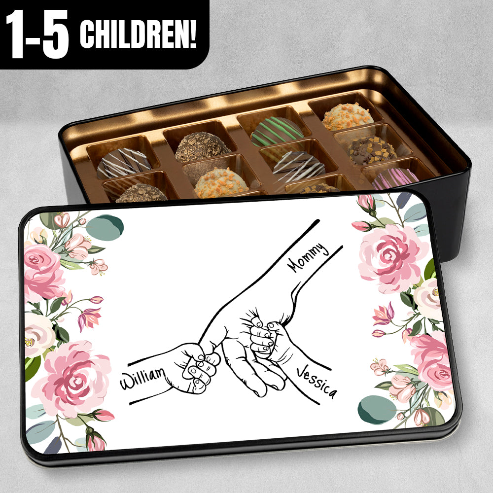 Gifts For Family - Family Hands Personalized Keepsake Tin Of Chocolates