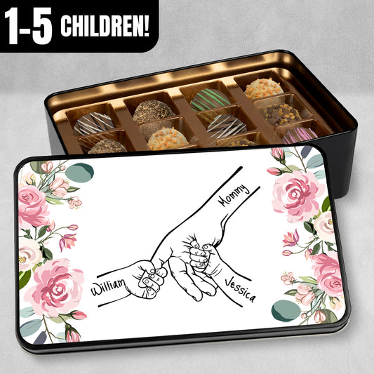 Gifts For Family - Family Hands Personalized Keepsake Tin Of Chocolates