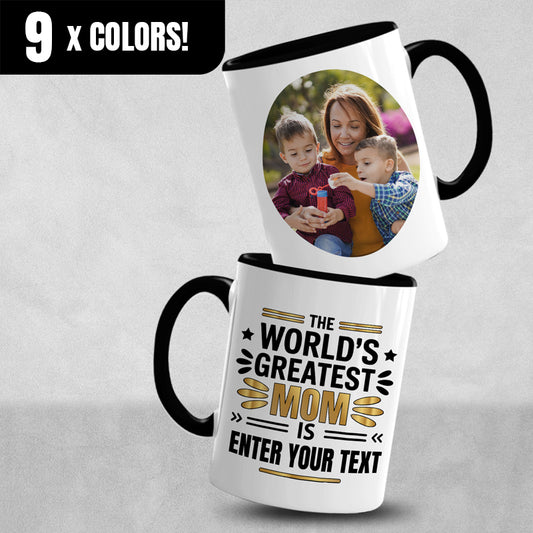 Gifts For Mom - The World's Greatest Mom Is - 2 Tone & White Mugs