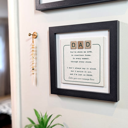 Gifts For Dad – Scrabble Style Love Verse Personalized Framed Ceramic Tile