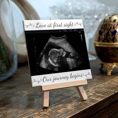 Baby Scan Gift – Love at First Sight Personalized Tile with Easel