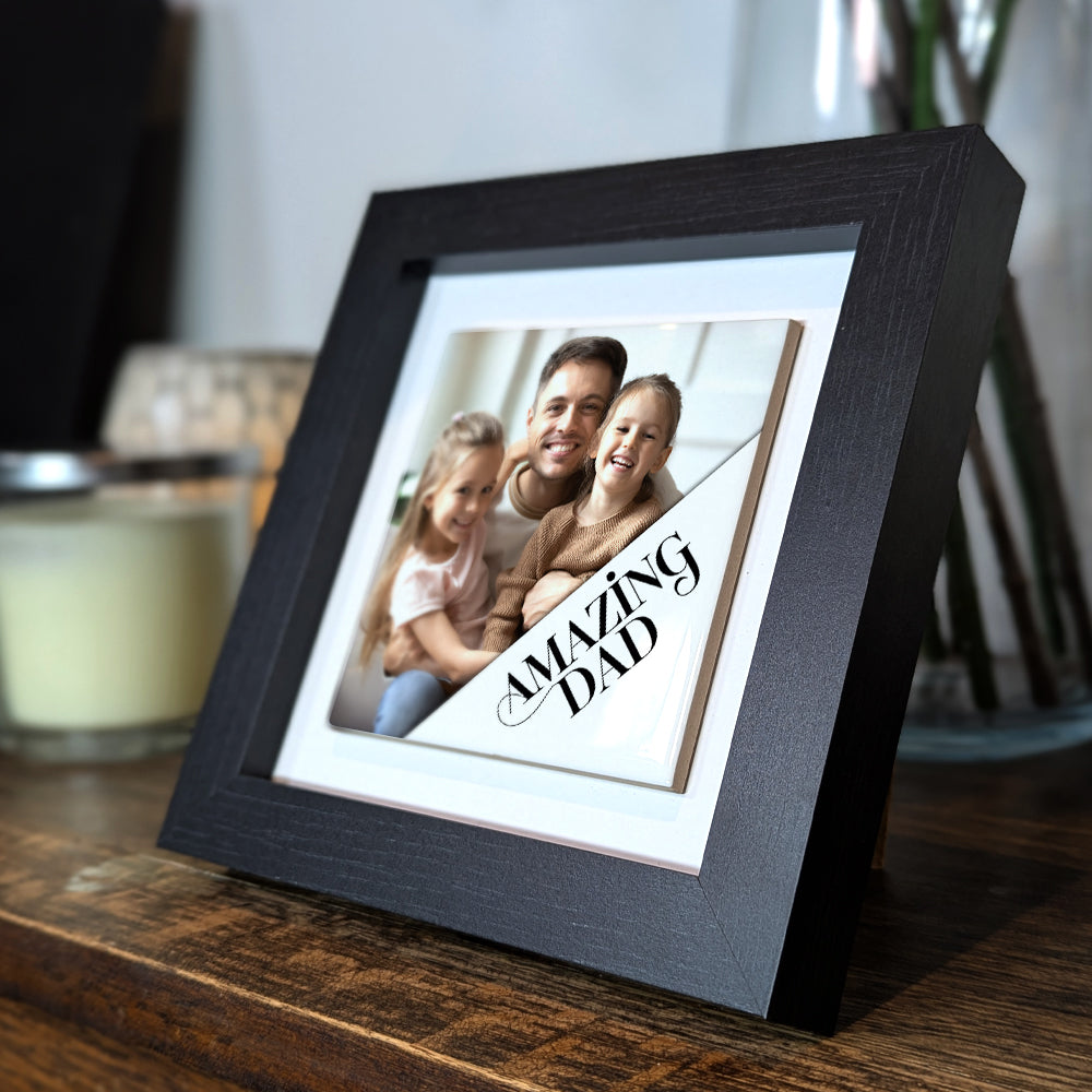 Gifts For Dad – Amazing Dad Photo Keepsake Framed Ceramic Tiles