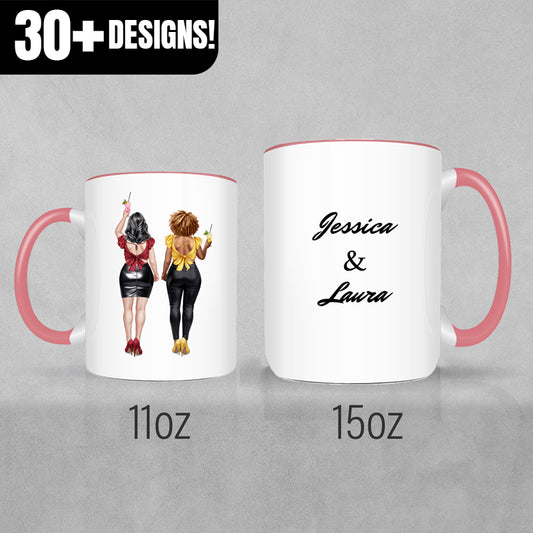 Gifts For Friends Or Sisters - Curvy Besties Personalized Mugs