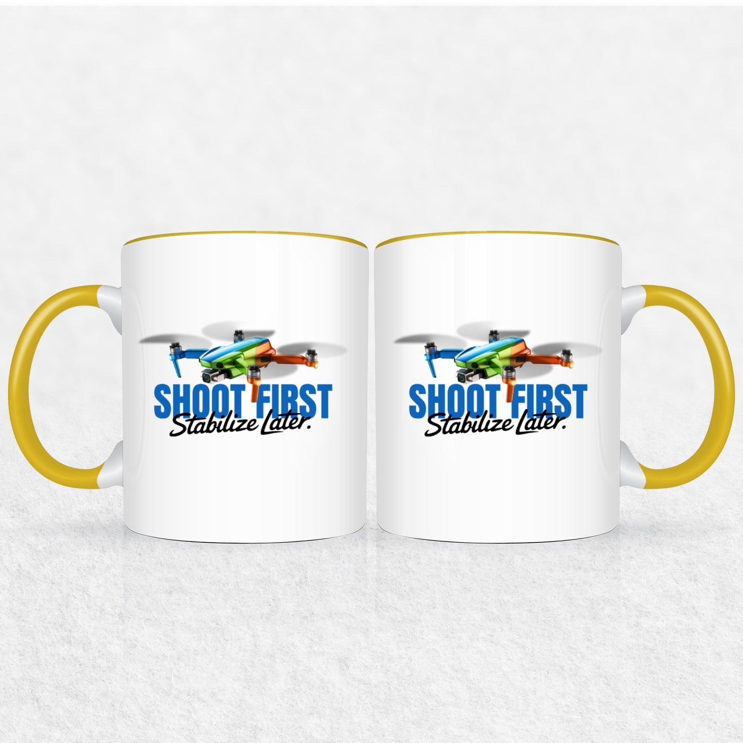 Shoot First Stabilize Later Drone Enthusiast Mug