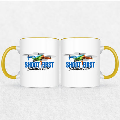 Shoot First Stabilize Later Drone Enthusiast Mug