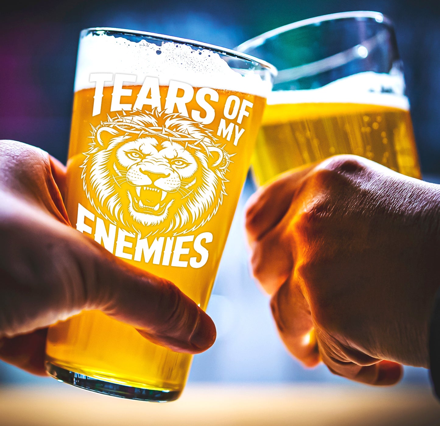 Funny Beer Glass – Tears Of My Enemies  Pint Glass Gift