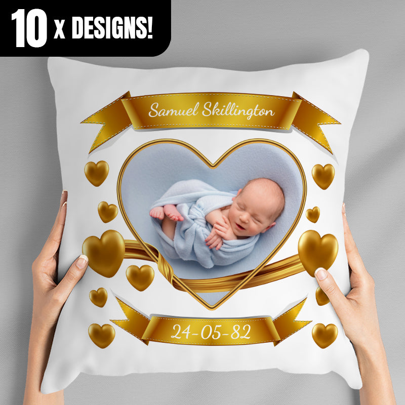 Personalized New Mom Gift Pillow With Name Date & Photo Upload ...