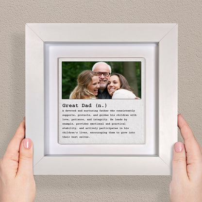 Gifts For Dad - Dictionary Definition Great Dad - Framed Ceramic Tile