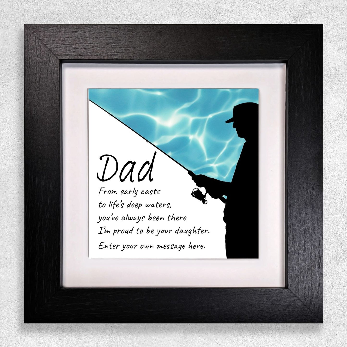 Gifts For Dad – Fishing Verse from Daughter Personalised Framed Ceramic Tile