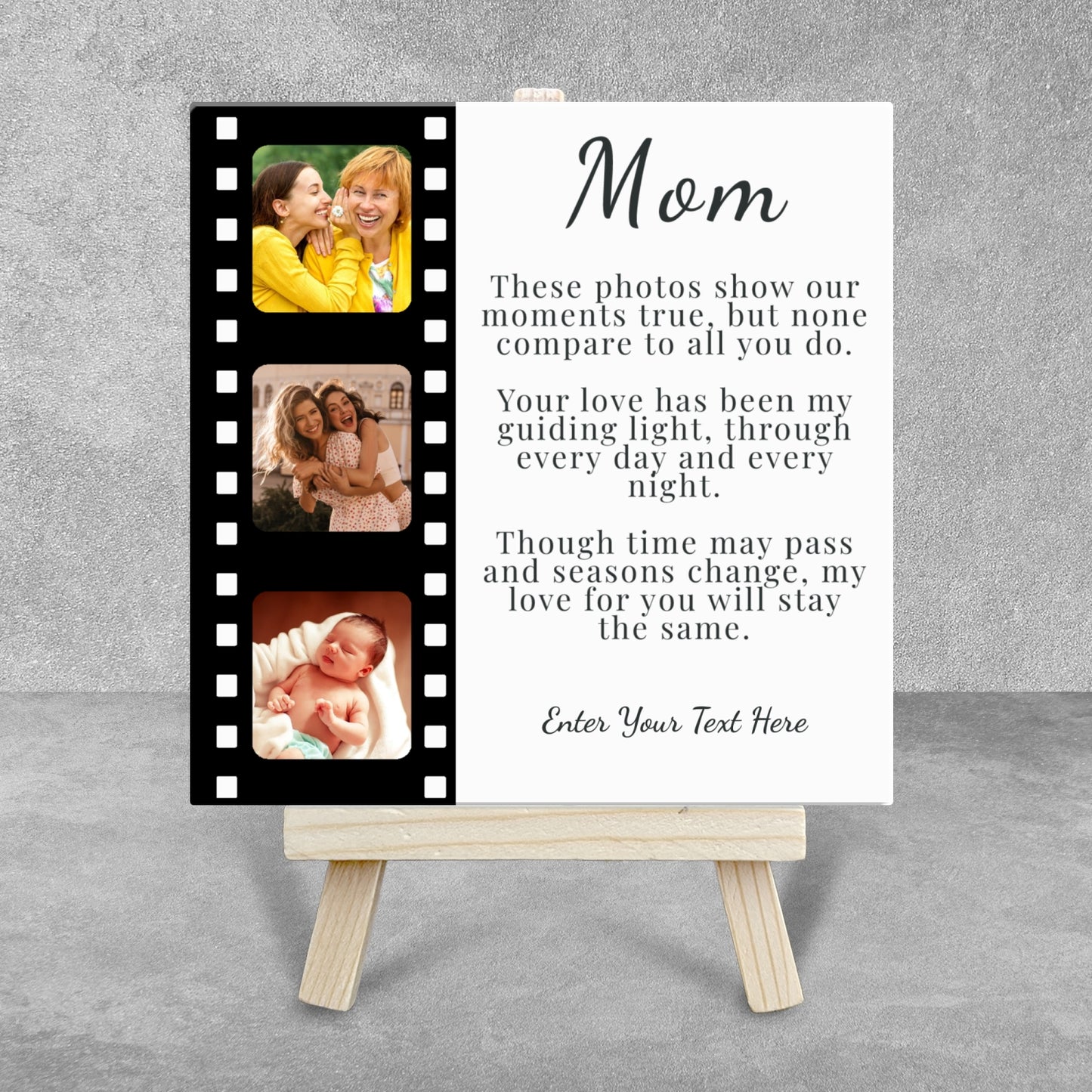 Gift For Mom Filmstrip Ceramic Tile On Easel