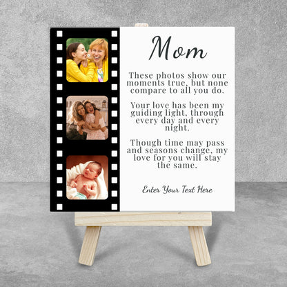 Gift For Mom Filmstrip Ceramic Tile On Easel