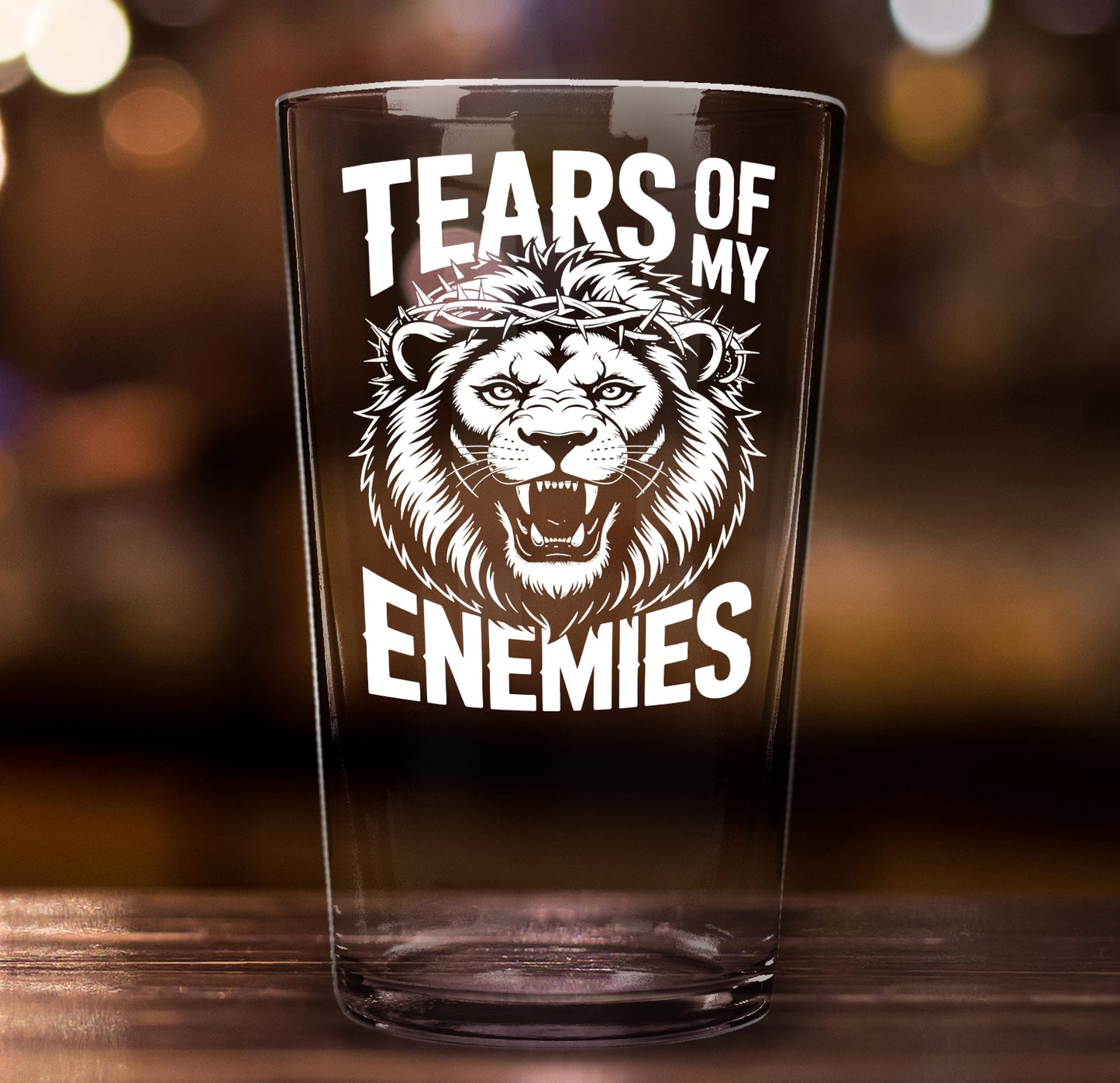 Funny Beer Glass – Tears Of My Enemies  Pint Glass Gift