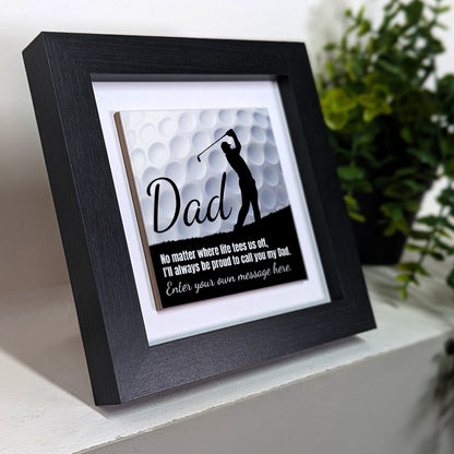 Gifts For Dad – Golf Lover Verse Framed Ceramic Tiles