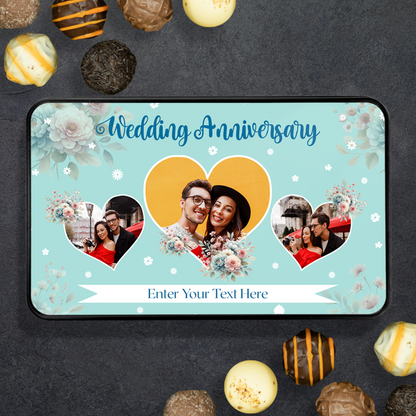 Wedding Anniversary Gift - Keepsake Tin of 12 Handmade Chocolates