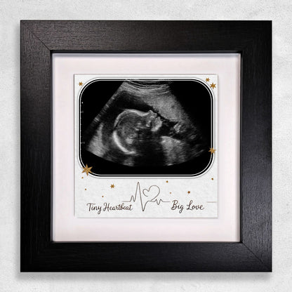 Baby Scan Gift – Tiny Heartbeat Big Love Personalized Framed Ceramic Tile