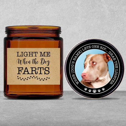 Gifts For Pets - Light Me When The Dog Farts - Candle Jar With Lid