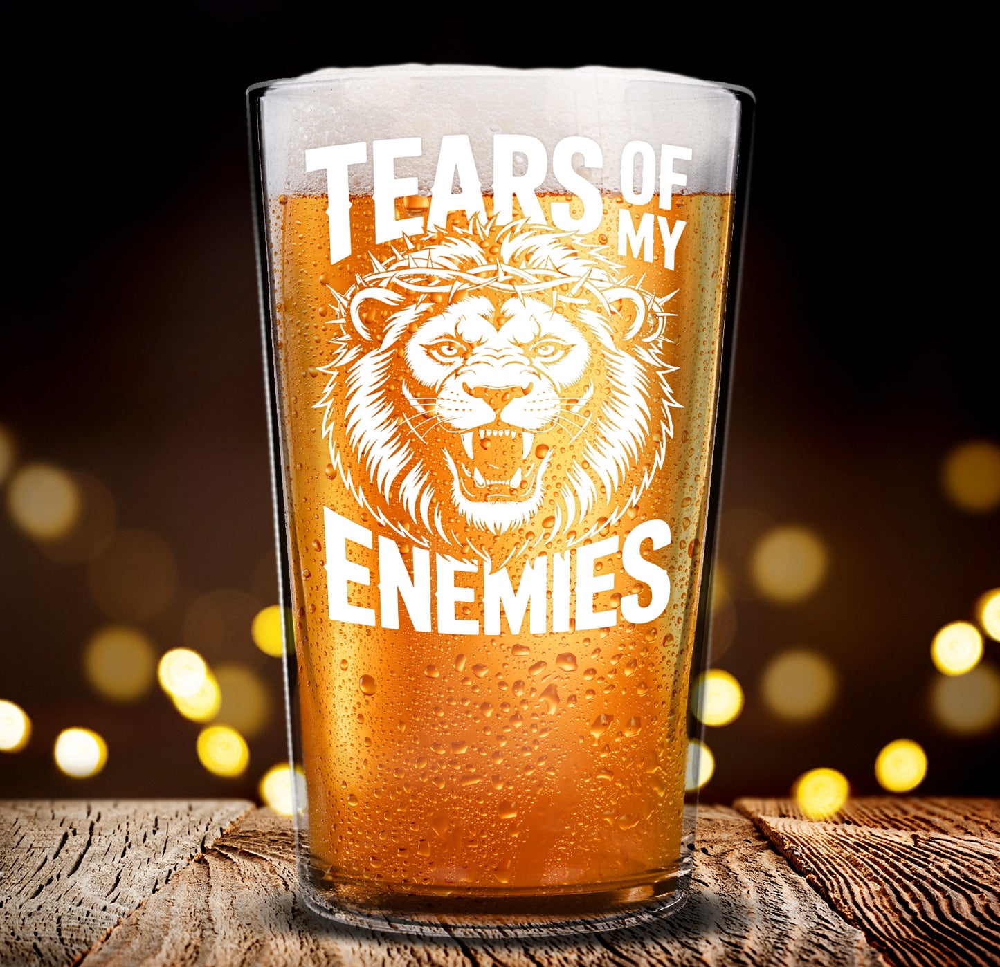 Funny Beer Glass – Tears Of My Enemies  Pint Glass Gift