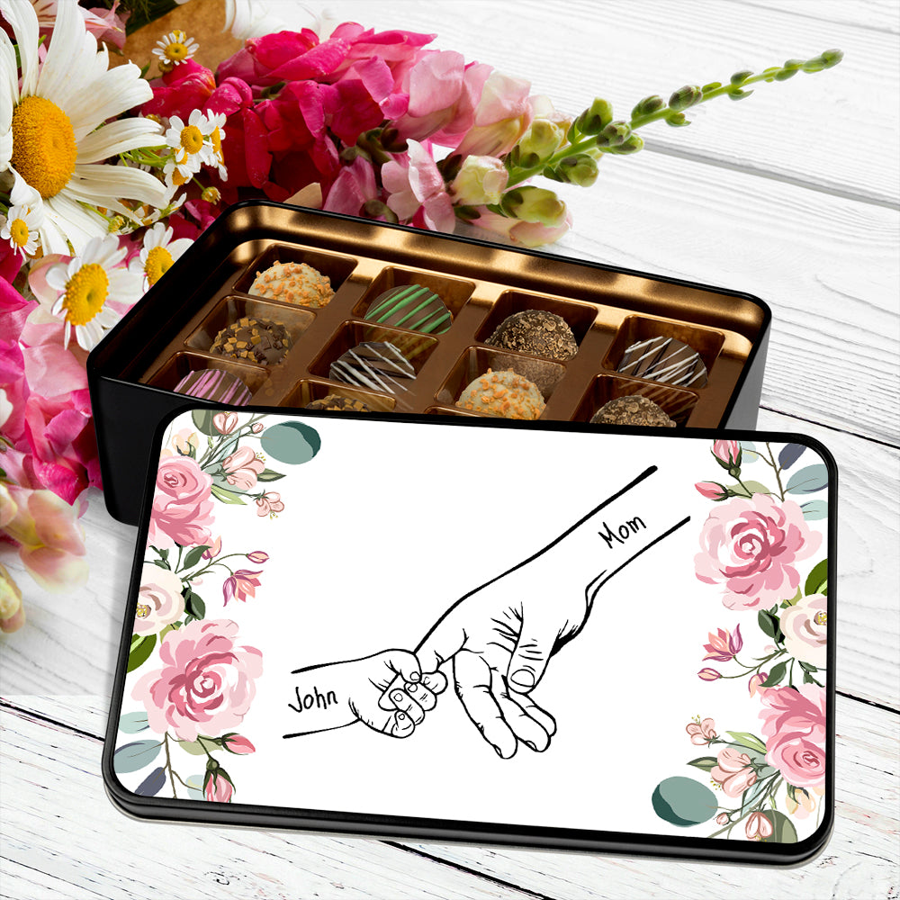 Gifts For Family - Family Hands Personalized Keepsake Tin Of Chocolates