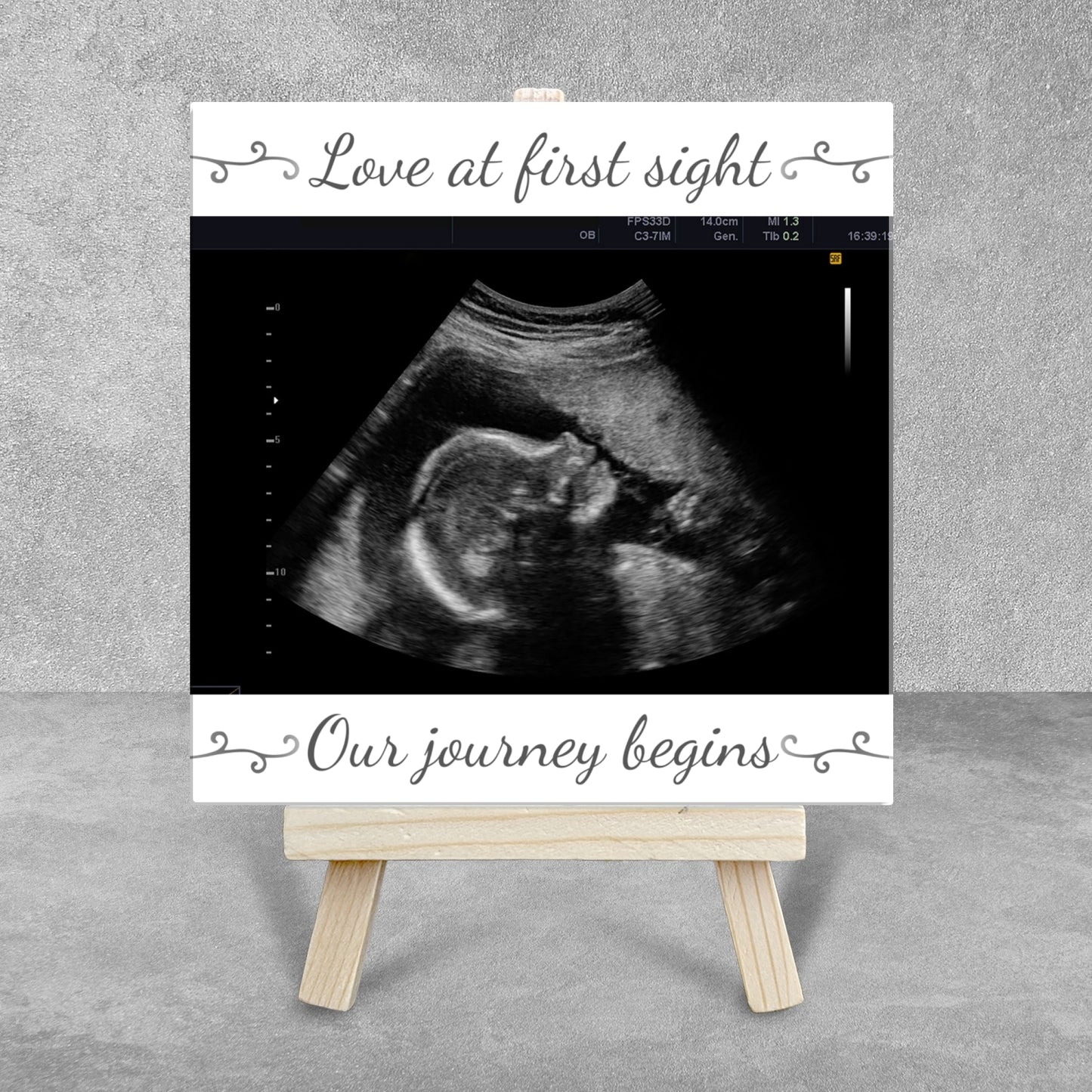 Baby Scan Gift – Love at First Sight Personalized Tile with Easel
