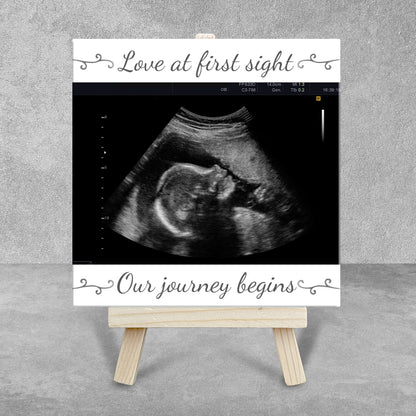 Baby Scan Gift – Love at First Sight Personalized Tile with Easel