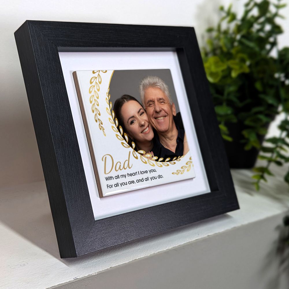 Gifts For Dad - With All My Heart I Love You - Framed Ceramic Tile