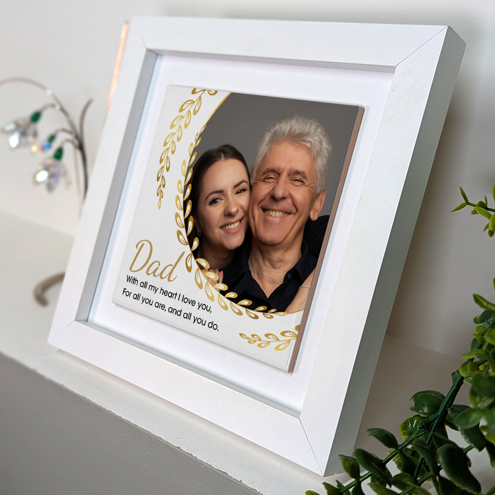 Gifts For Dad - With All My Heart I Love You - Framed Ceramic Tile