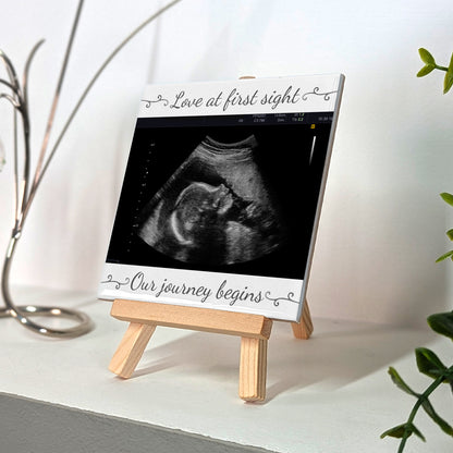 Baby Scan Gift – Love at First Sight Personalized Tile with Easel