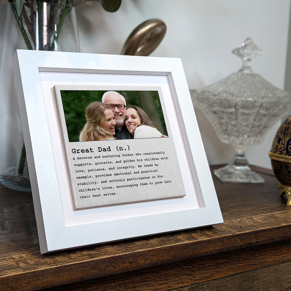 Gifts For Dad - Dictionary Definition Great Dad - Framed Ceramic Tile