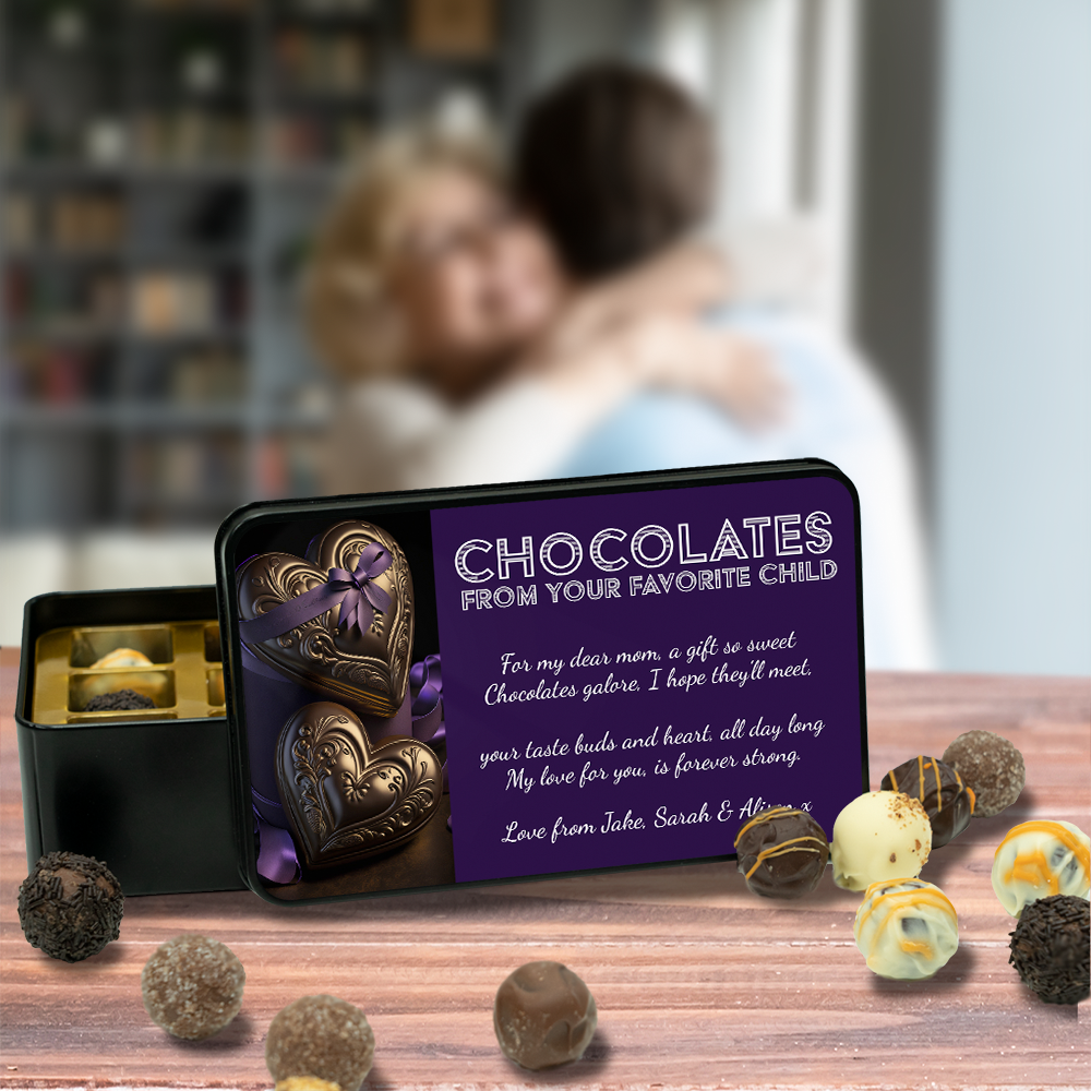 Gifts For Mom - Chocolates From Your Favorite Child - Keepsake Tin Of Chocolates