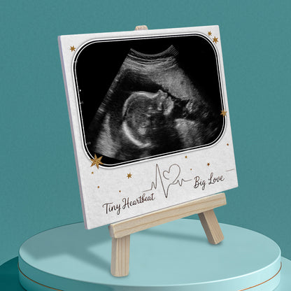 Baby Scan Gift – Tiny Heartbeat Big Love Personalized Tile with Easel