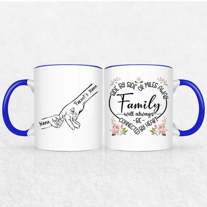 Family Hands Personalized Mug Gift - Up To 5 Kids - 2 Tone & White Mugs