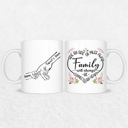 Family Hands Personalized Mug Gift - Up To 5 Kids - 2 Tone & White Mugs